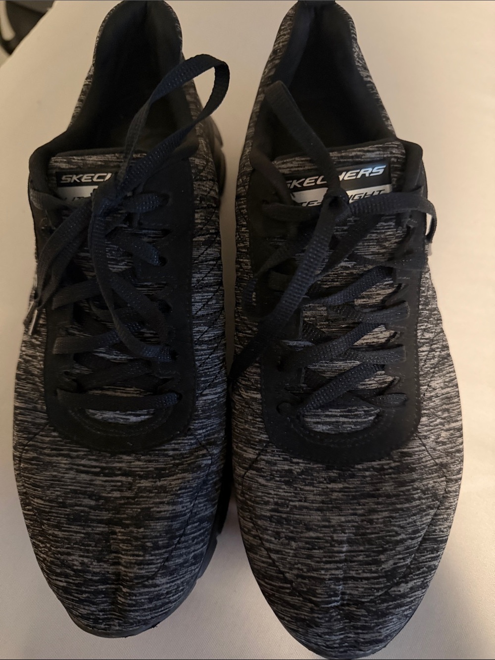 Skechers Women's Black and Gray Knit Athletic Sneakers